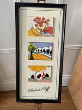 Limited Edition Clarice Cliff Three Patterns On Tiles Framed A00652 Of 1999
