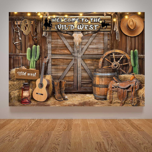 Western cowboy party backdrop - western,