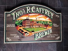 CAFFREYS Large Wooden Sign Pub Bar  35” By 24”