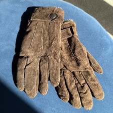 FAT FACE - SOFT SUEDE LEATHER WOOL KNIT LINED GLOVES - BROWN - MEN - ONE SIZE