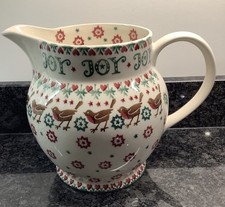 Emma Bridgewater CHRISTMAS JOY 6 Pint Jug ROBINS crazed 2015 figs backstamp
