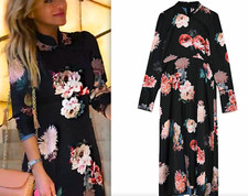  ZARA LONG DRESS BLACK FLORAL
