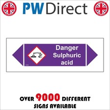 SIGN DANGER SULPHURIC ACID OXIDIZING AGENT ELECTROLYTE BATTERIES REFINING HA345