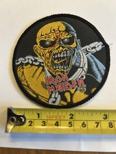 Iron Maiden Original Vintage Piece Of Mind Round Patch 1980s unused Rare