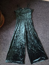 Girls Next Velvet Like Teal Green Blue Jumpsuit Age 11 Years