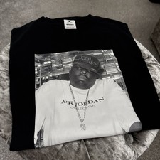 Supreme x Jordan Biggie Smalls Black T-Shirt M Brand New Authentic 
