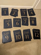 Reversible Blue And Gold Card Table Numbers 1 - 12 Wedding