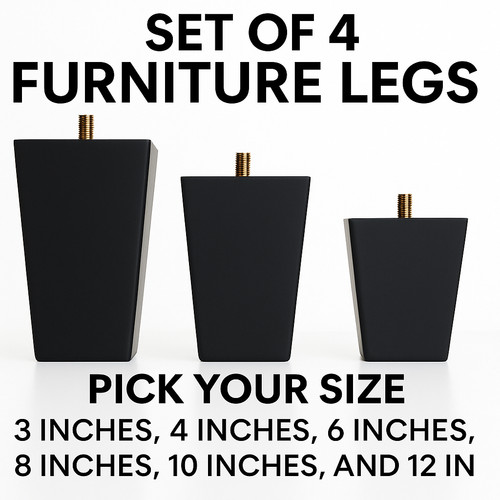 Black square furniture legs - square,
