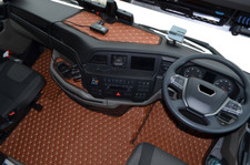 TRUCK ECO LEATHER FLOOR MATS SET- Brown -   FIT MAN TGX  from 2021 [ new]