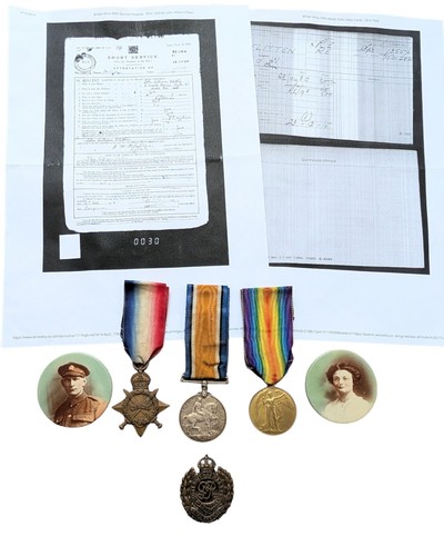 Ww1 british medal trio - medal, john