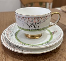 Antique 1920s Art Deco Savoy / Carlton Ware China Tea Trio (cup, saucer, plate)