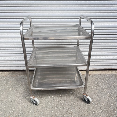 Stainless steel tier trolley - steel,