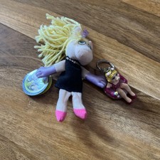 Starbucks Miss Piggy Finger Puppet Jim Henson Muppets toy & Miss Piggy keychain 