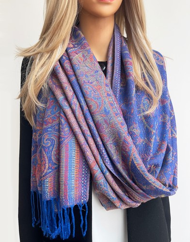 Navy blue large paisley - navy,