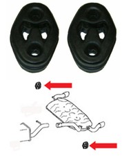 2x Exhaust Back Box Rubber
