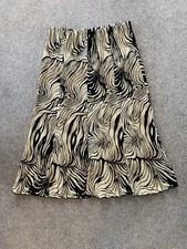Saloos Collection Printed Midi Skirt A Line Lined Black Cream Size L 