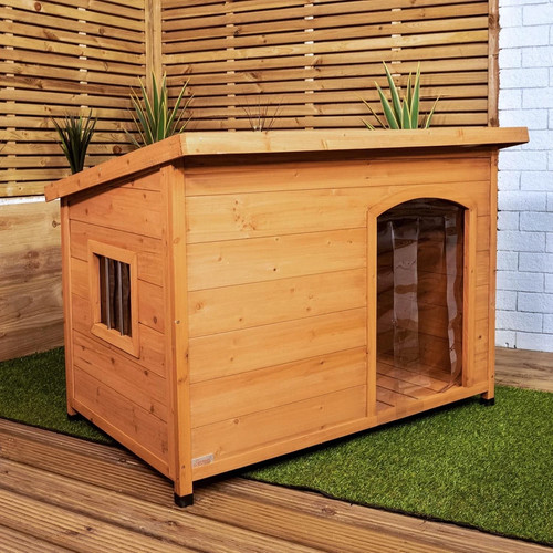 Large wooden dog - dog, outdoor
