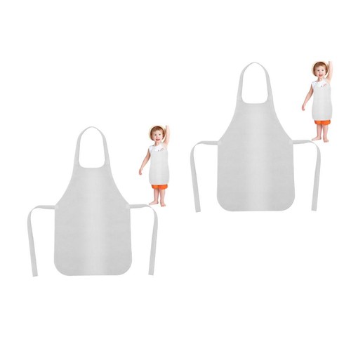 Reusable kids apron white - reusable, non