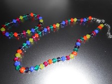Marks and Spencer Multicoloured Bead NECKLACE & BRACELET SET - 16" + chain link