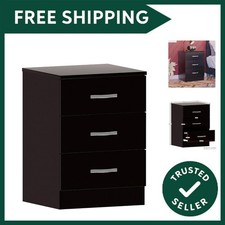 Large Black Bedside Cabinet