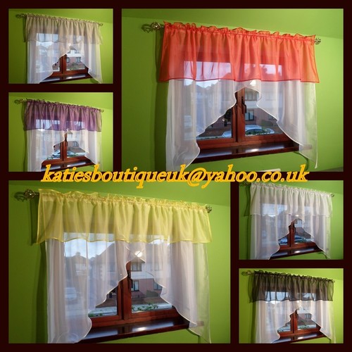 White voile net curtain - voile,
