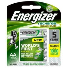 4 x Energizer AA 2000 mAh Rechargeable Power Plus Batteries NiMH HR6 MN1500 RTU