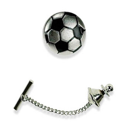 Silver football tie pin - football, by