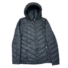 Fat Face Micro Puffer Jacket Regular Fit Hooded Black Womens UK10
