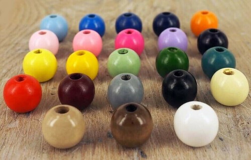 Wooden round beads 20mm - wooden,