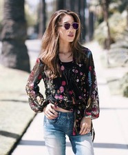 ZARA Black Semi Sheer Blouse