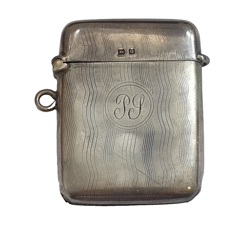 1919 silver vesta case antique - 1919,