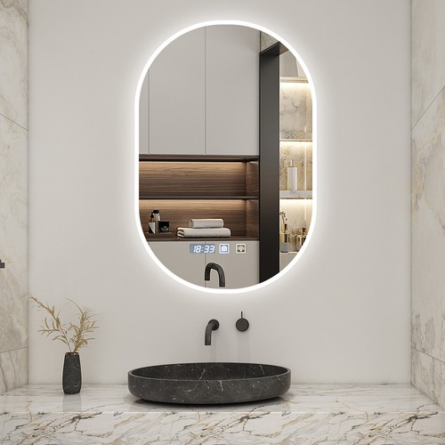 Led bathroom mirror oval - mirror,