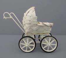 Miniature Wicker Baby Stroller