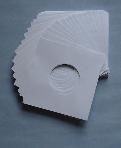 White paper record sleeves - white,
