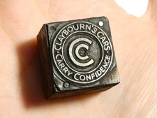 Vintage CC Claybourn's Cars Carry Confidence DONCASTER ?? Printing Block #B384