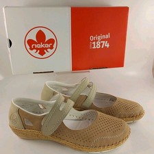 Rieker Antistress Shoes/Sandals, Leather, Ladies,  Beige, UK7½ EU41, Boxed