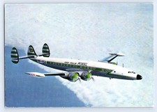 VOE PELA REAL LOCKHEED SUPER CONSTELLATION AIRLINE AIRCRAFT POSTCARD TRANSPORTES