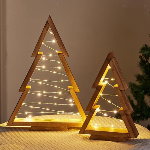 Wooden christmas tree with - christmas,