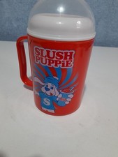 Official Red/White Plastic Slush Puppie Mug with Handle.Cool Inner In Freezer
