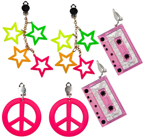 1980s earrings neon - 1980s, fancy