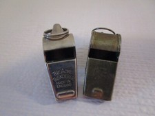 Vintage ACME THUNDERER Brass WHISTLE Made In England, Cork Ball & Taiwan Whistle