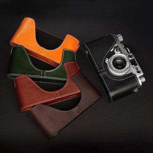 Real leather camera half - half, cases