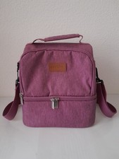 LifeWit Dual Compartment Purple Insulated Lunch Bag Lunch Box with Carry Strap