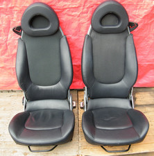 SMART CAR 450 ROADSTER 452 1998-2007 - PAIR OF BRABUS HEATED BLACK LEATHER SEATS
