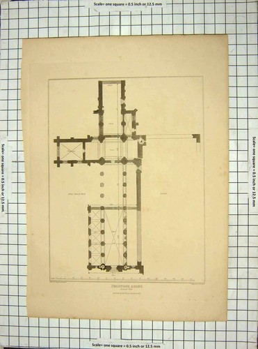 Old antique print 1852 - old,