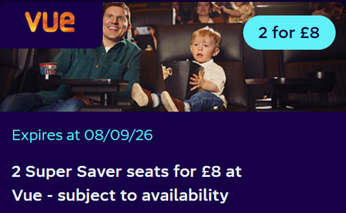 Vue cinema super saver - 2, adult