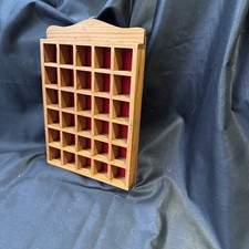 Vintage Wooden Curio Miniatures thimbles Cabinet Display Case Shelf Unit 