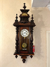 Restored Handsome Medium (ca.1900) Vienna Striking Wall Clock, Badische Germany