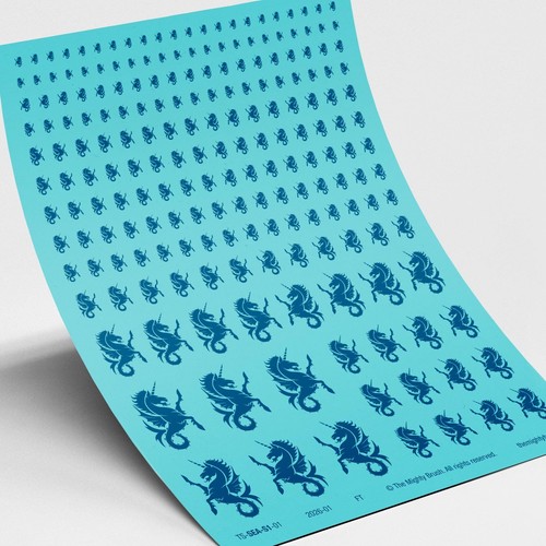 Heraldic seahorse waterslide - heraldic,