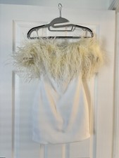 White feathered Francesca couture dress